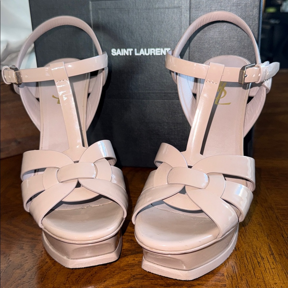 👠 Saint Laurent Tribute 105 Sandal “Rose Antique” Size 38 Preloved 👠 - Picture 2 of 13